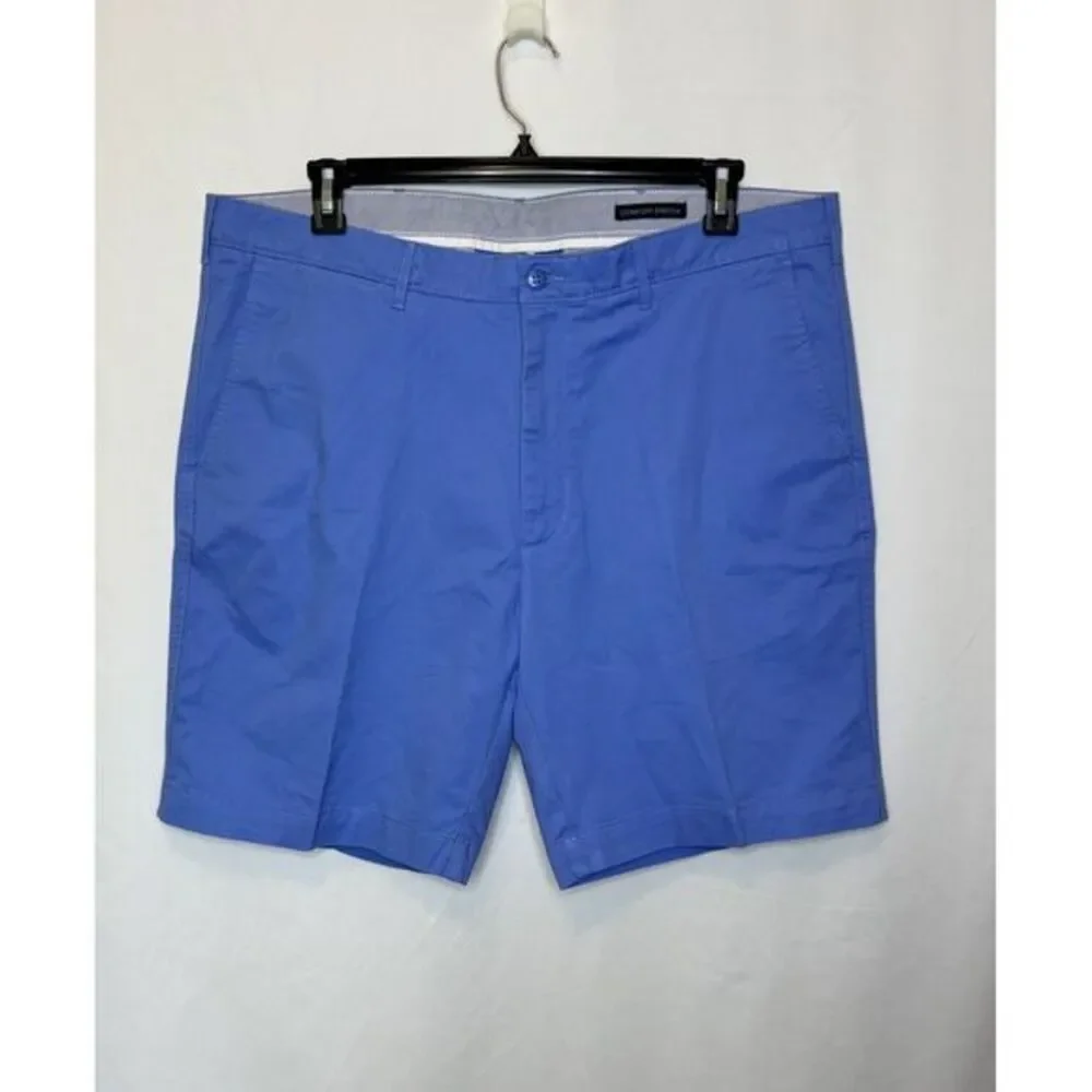 Cremieux Men's Size 40 Blue Chino Flat Front Shorts Comfort Stretch Cotton Blend